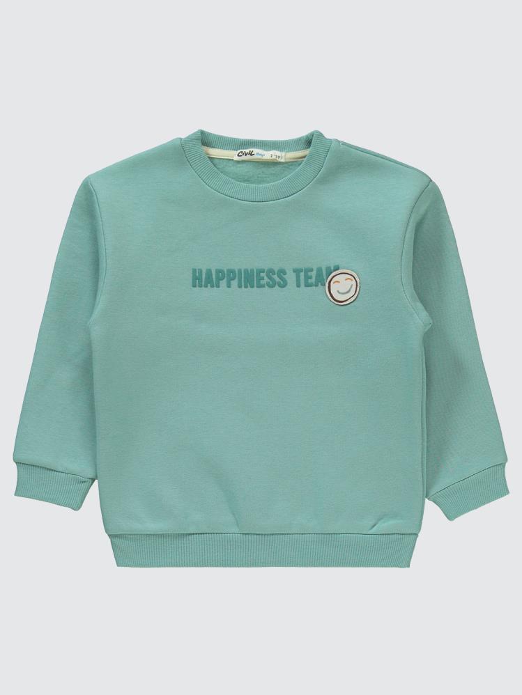 Civil Boys Happiness Baskılı 2-5 Yaş Eşofman Takımı - Yeşil