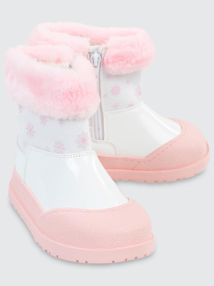 Civil Boots Kar Tanesi 27-31 Numara Bot - Beyaz-Pembe