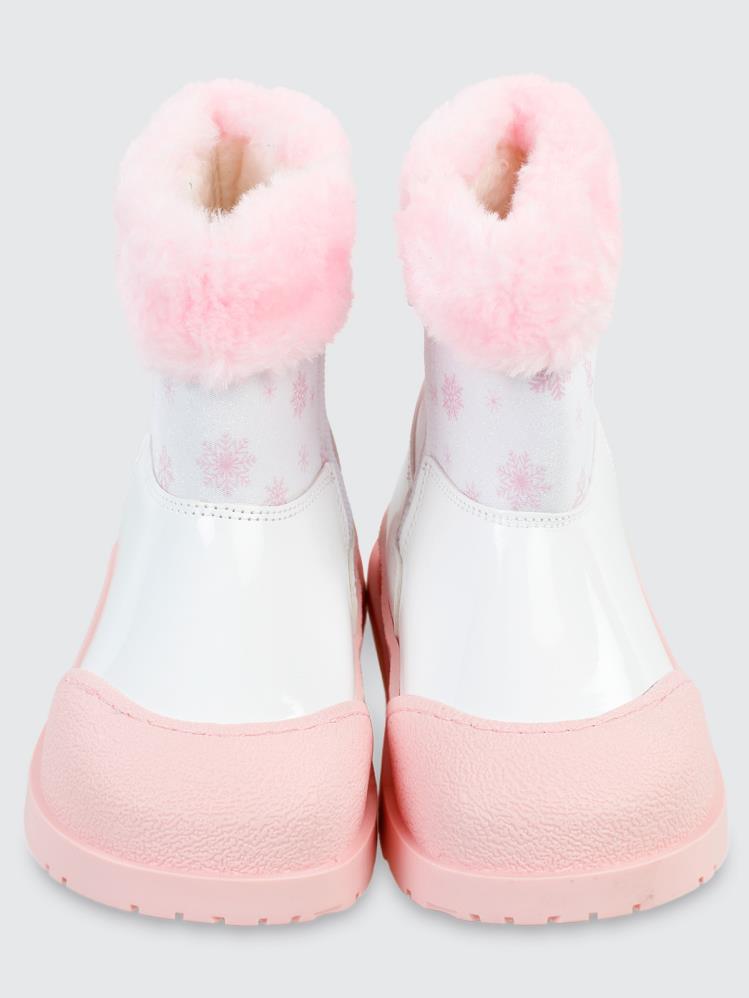 Civil Boots Kar Tanesi 27-31 Numara Bot - Beyaz-Pembe