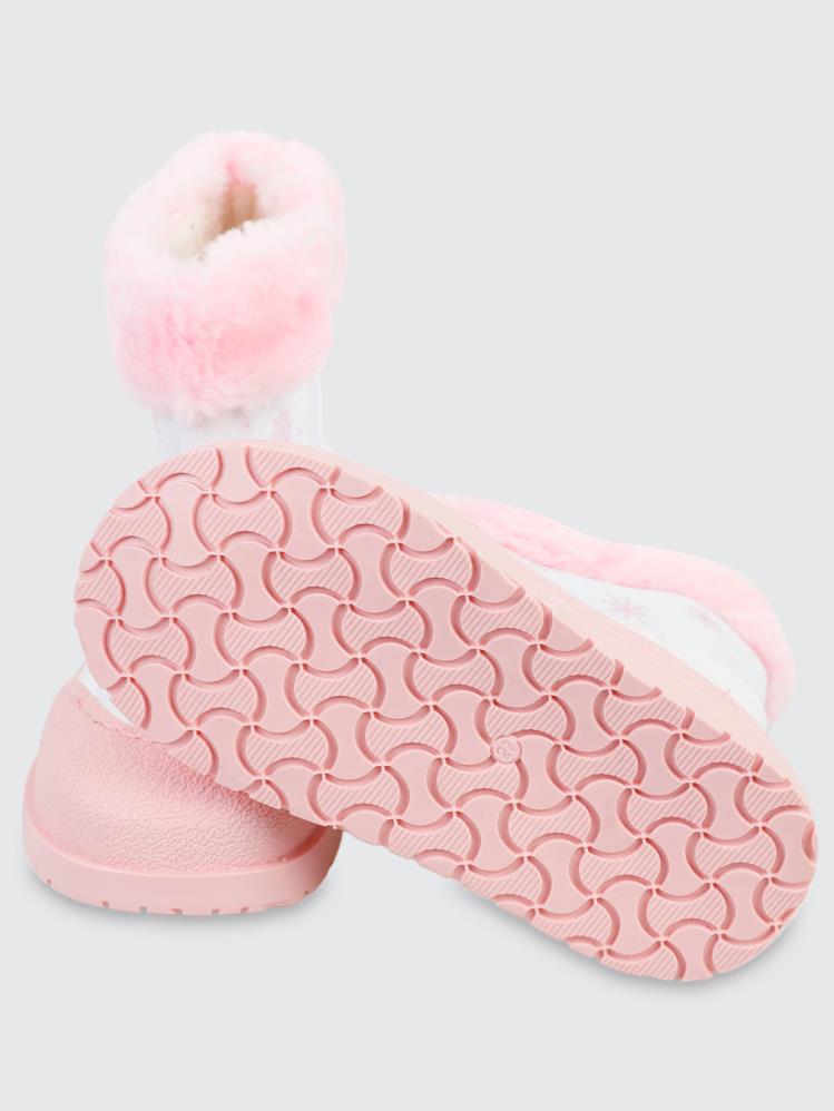 Civil Boots Kar Tanesi 27-31 Numara Bot - Beyaz-Pembe