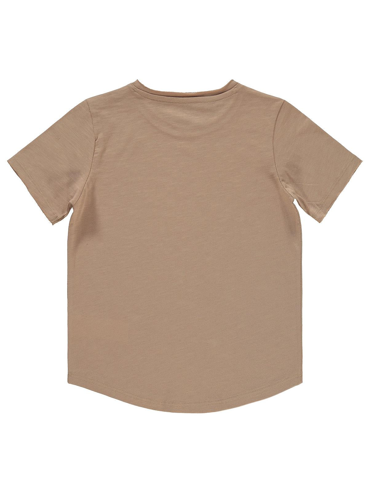Civil Boys Flamlı Yelkenli Nakışlı 6-9 Yaş Tişört - Bej