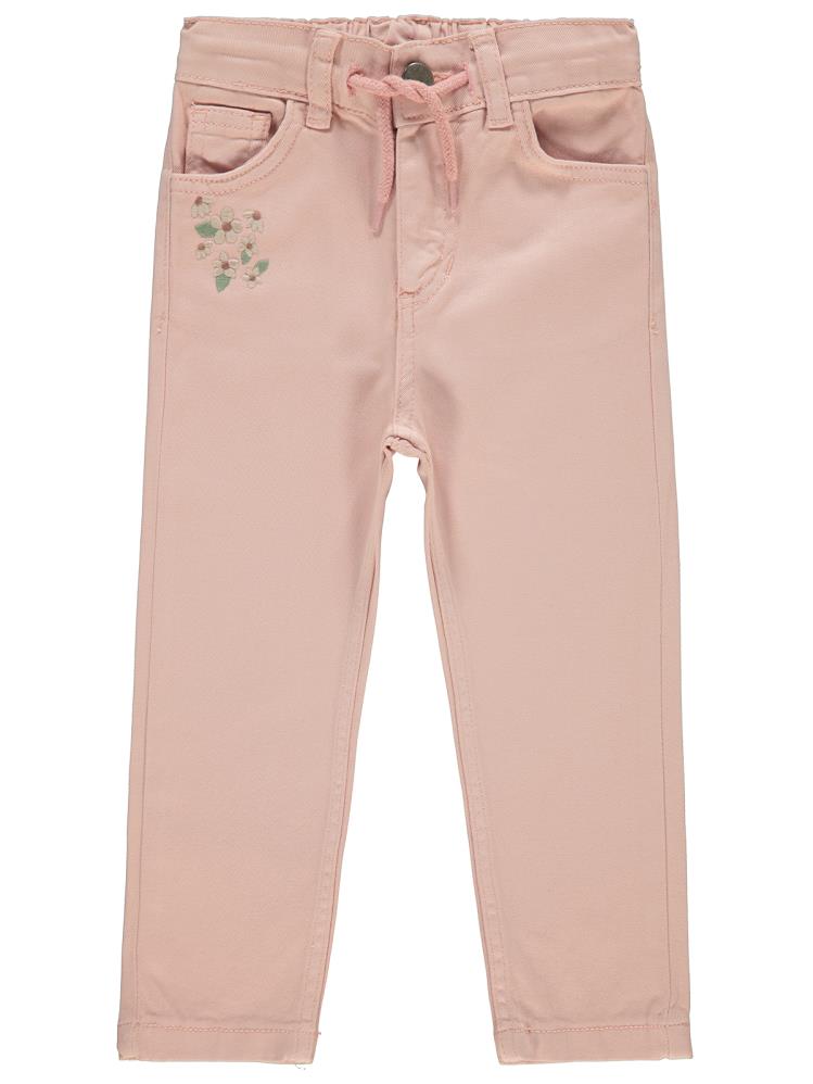 Civil Girls Çiçek nakışlı 2-5 Yaş Pantolon - Pudra