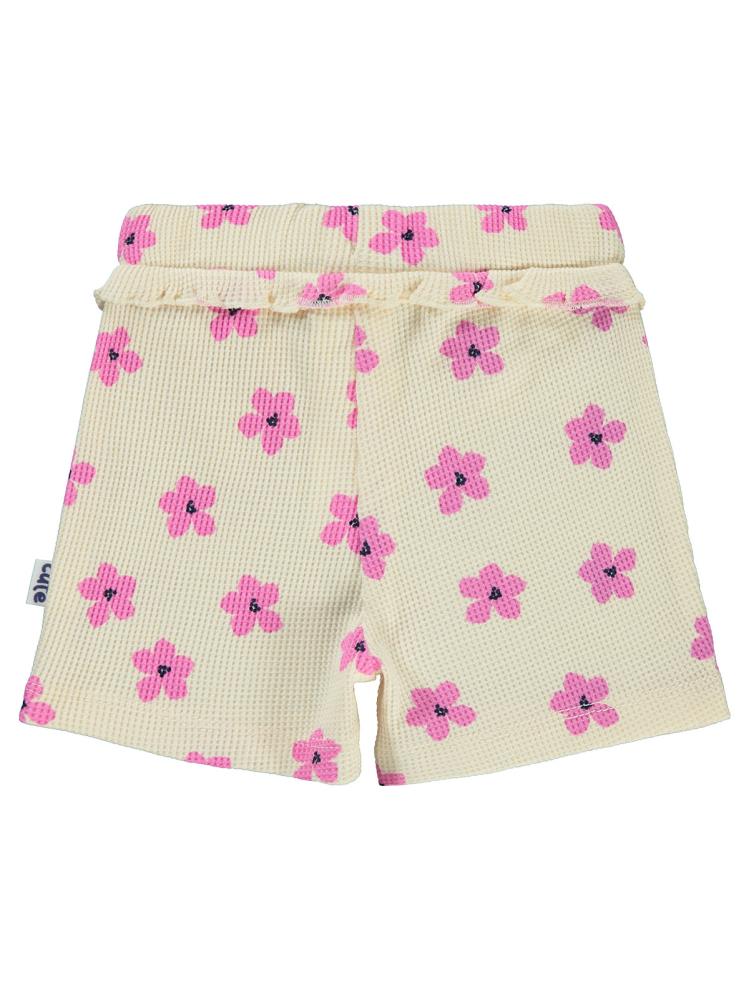 Civil Baby Çiçek Empirmeli 6-18 Ay Şort - Fil Dişi