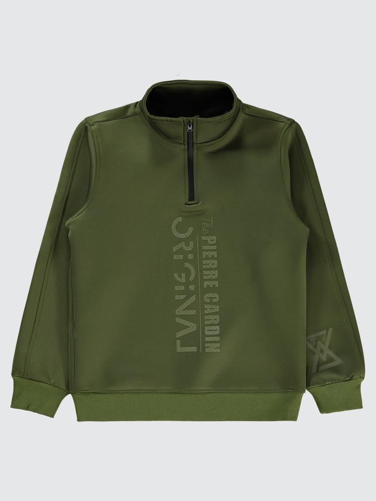 Pierre Cardin Original Baskılı 10-12 Yaş Sweatshirt - Haki