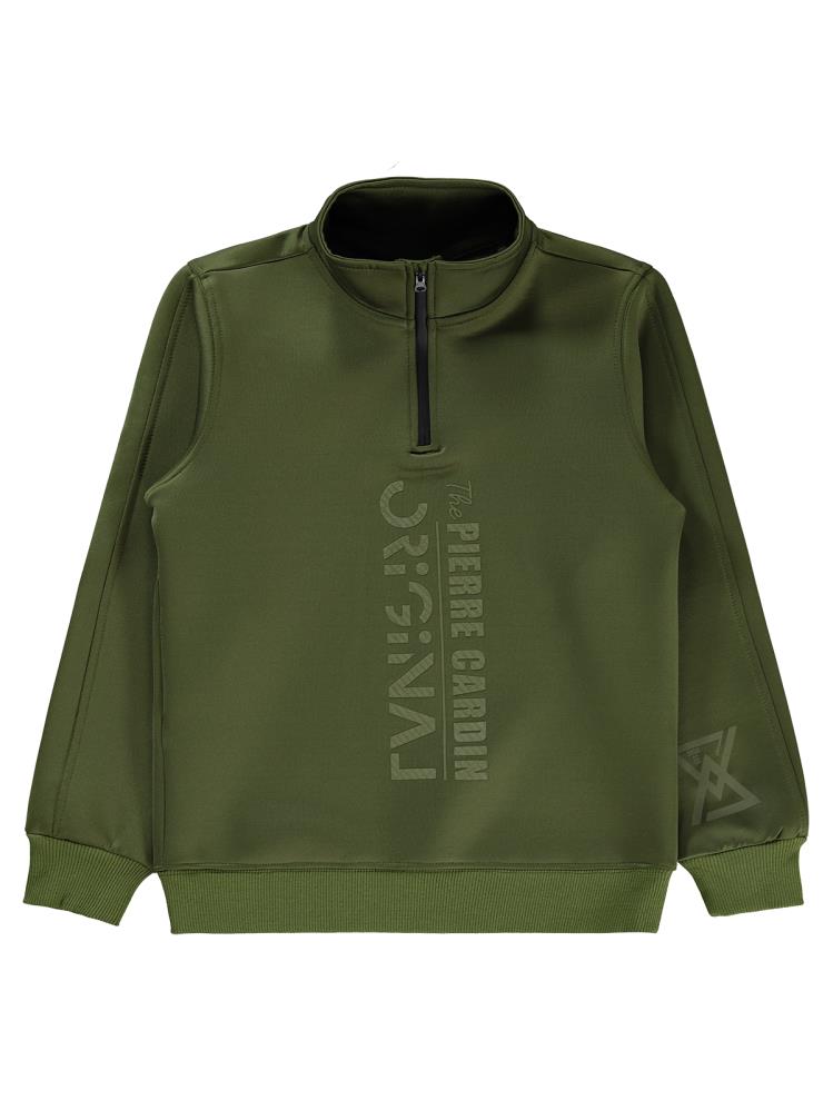 Pierre Cardin Original Baskılı 6-9 Yaş Sweatshirt - Haki