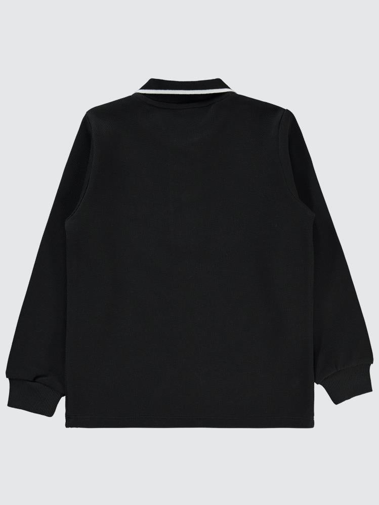 Pierre Cardin Yakası Pıerre Cardın Baskılı 10-12 Yaş Sweatshirt - Siyah