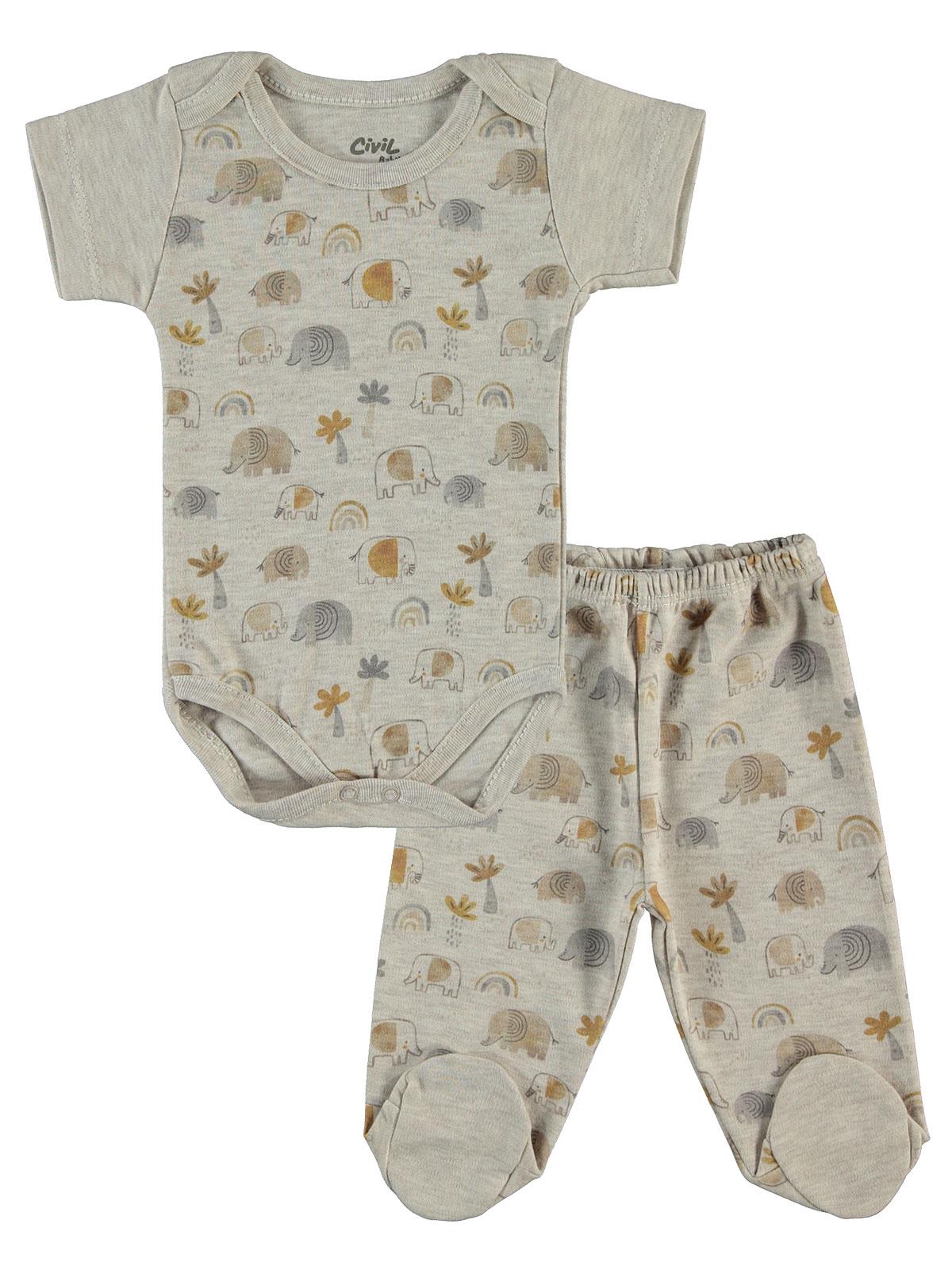 Civil Baby Erkek Bebek 6'lı Zıbın Setleri 0-1 Ay - Bej