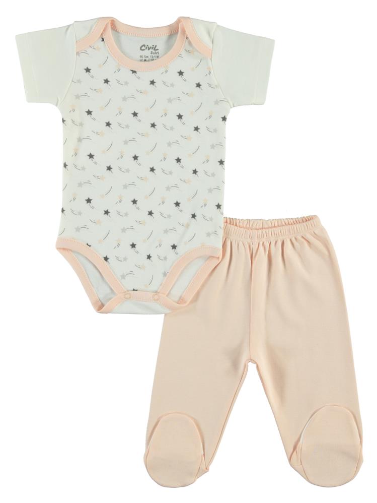 Civil Baby Kız Bebek 6'lı Zıbın Takımları 0-1 Ay - Pudra