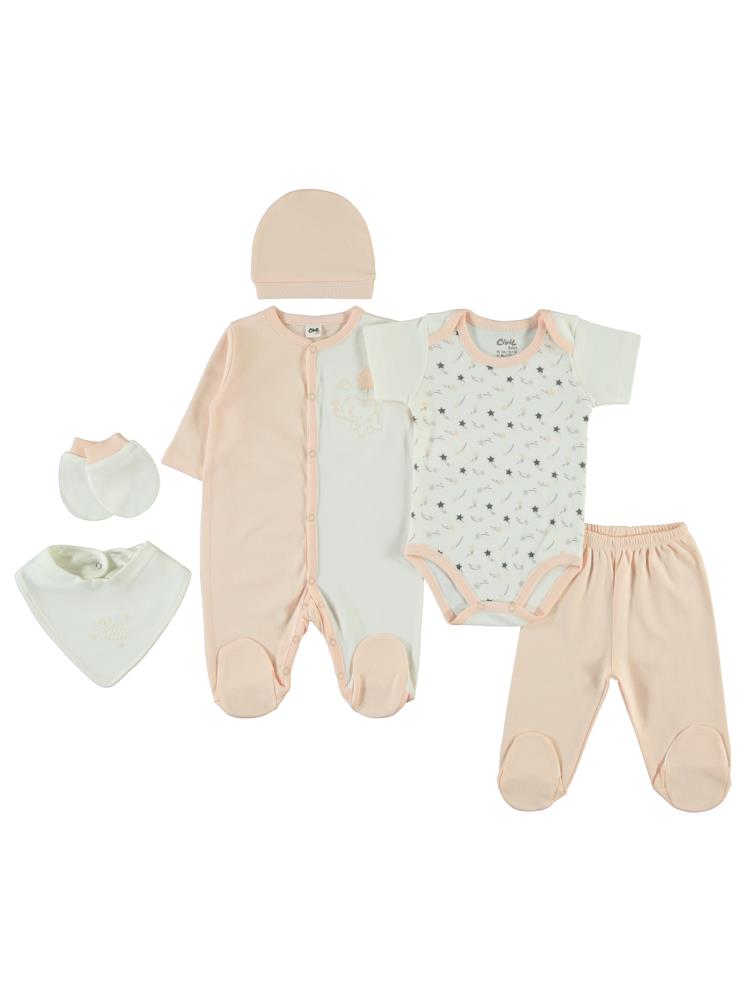 Civil Baby Kız Bebek 6'lı Zıbın Takımları 0-1 Ay - Pudra