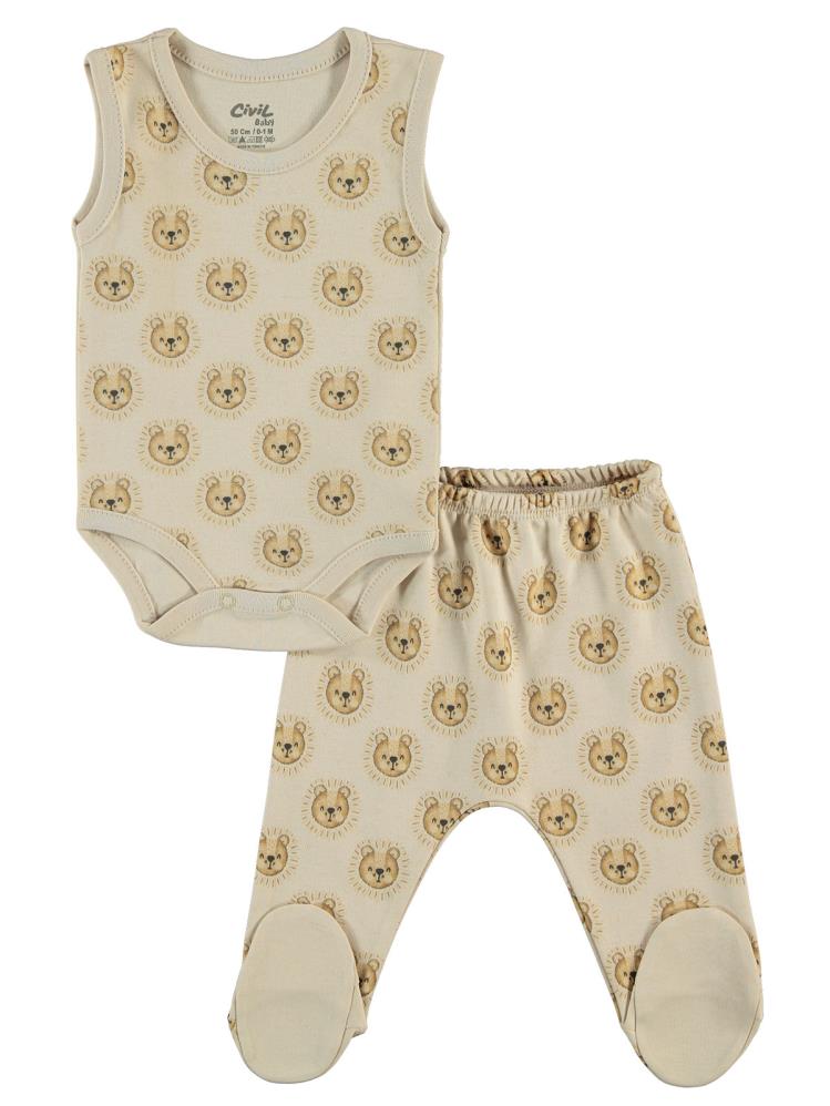 Civil Baby Erkek Bebek 6'lı Zıbın Setleri 0-1 Ay - Bej