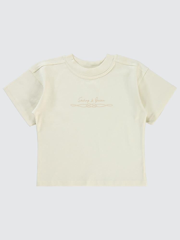 Civil Boys Sailing Baskılı Oversize 2-5 Yaş Tişört - Fil Dişi