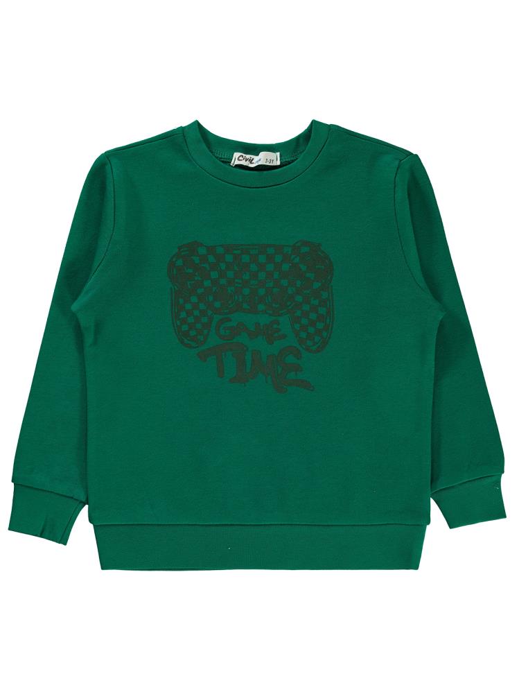 Civil Boys Game Time 2-5 Yaş Sweatshirt - Yeşil