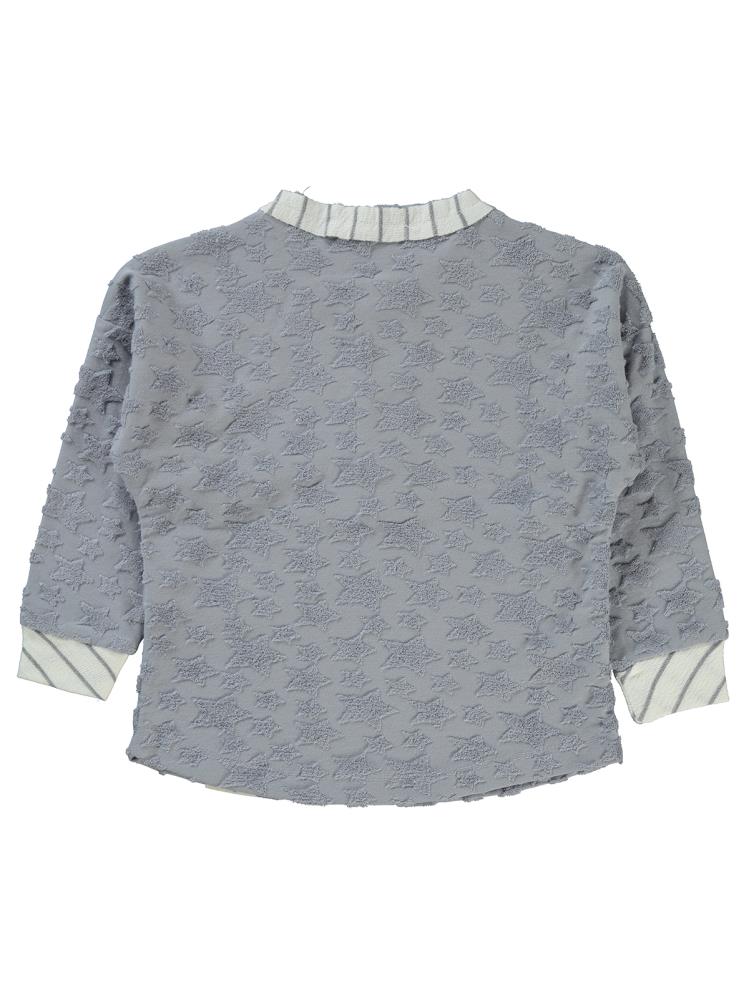 Civil Boys Yıldız Baskılı Düğmeli 2-5 Yaş Sweatshirt - Mavi