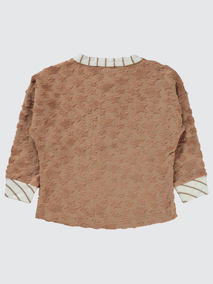 Civil Boys Yıldız Baskılı Düğmeli 2-5 Yaş Sweatshirt - Kahverengi