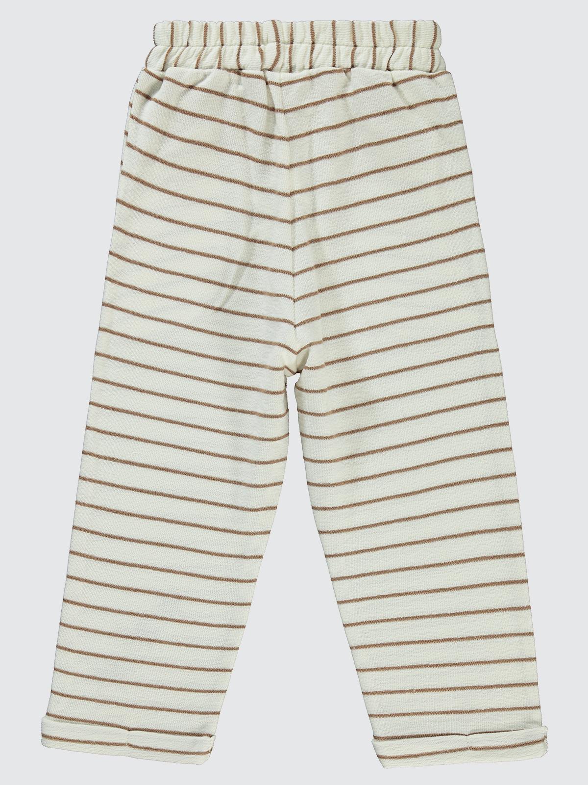 Civil Boys Yıldız Baskılı Çizgili 2-5 Yaş Eşofman Altı - Kahverengi