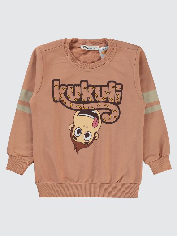 Civil Boys Kukuli Baskılı 2-5 Yaş Sweatshirt - Turuncu