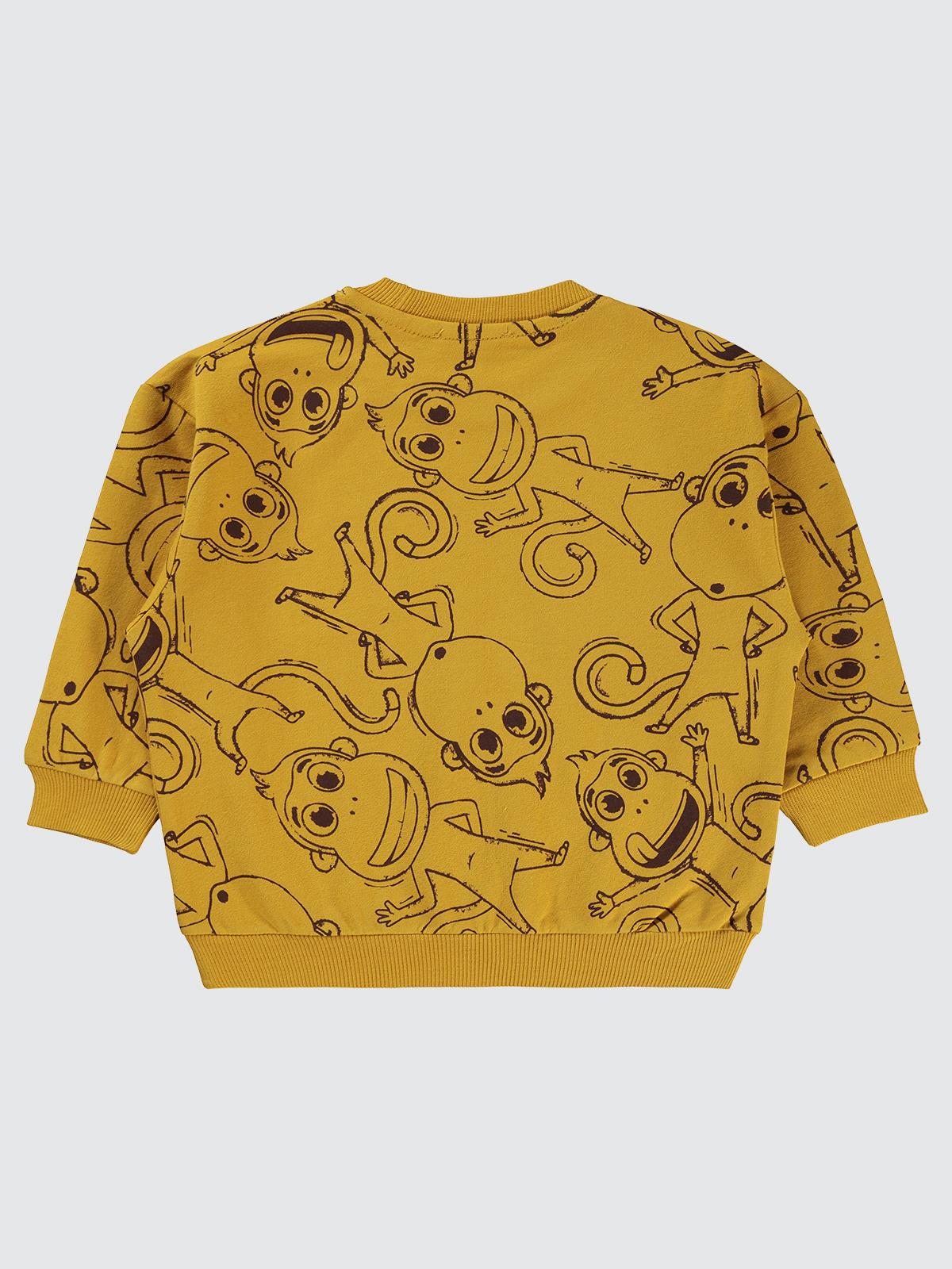 Kukuli Empirme Kukuli Baskılı 2-5 Yaş Sweatshirt - Hardal