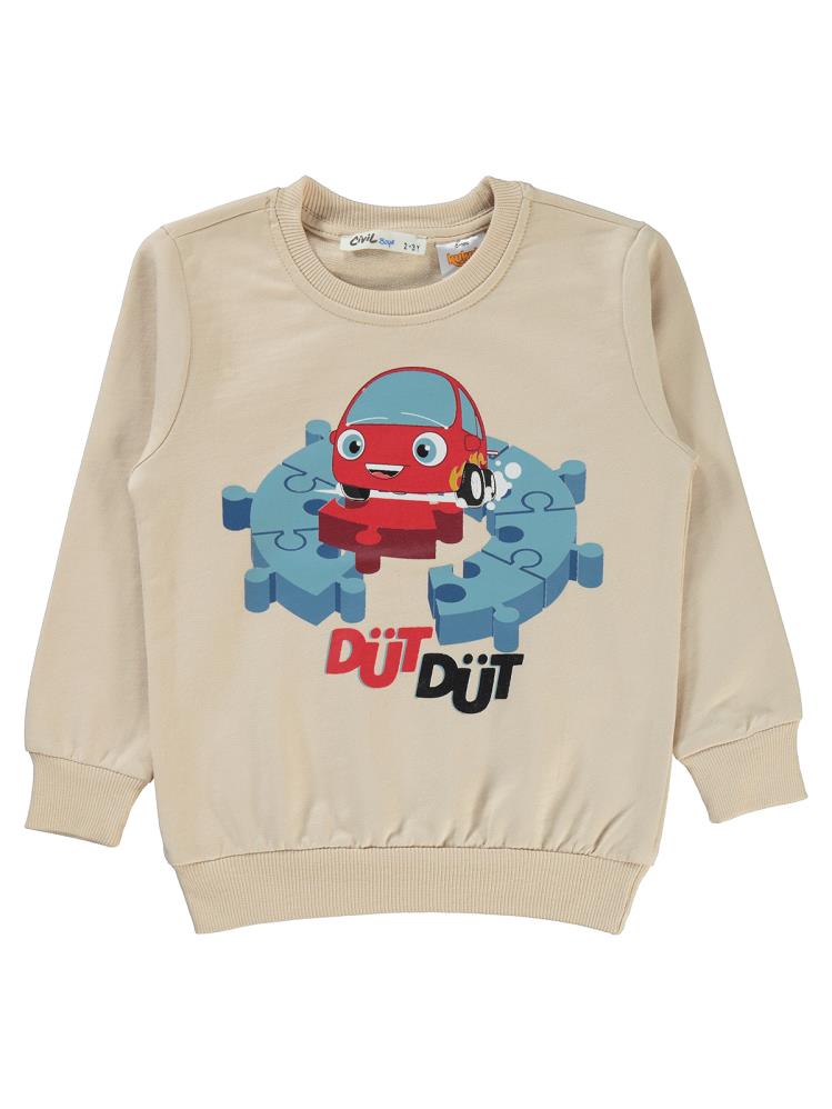 Civil Boys DütDüt Baskılı 2-5 Yaş Sweatshirt - Bej