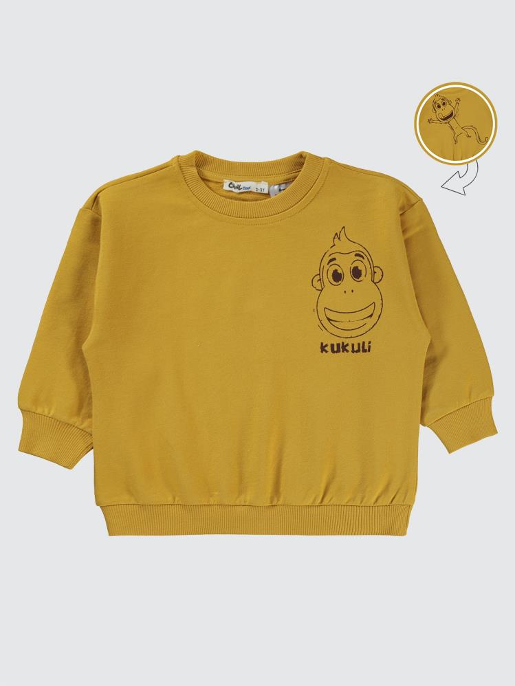 Civil Boys Kukuli Baskılı 2-5 Yaş Sweatshirt - Hardal