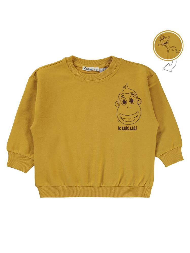Civil Boys Kukuli Baskılı 2-5 Yaş Sweatshirt - Hardal