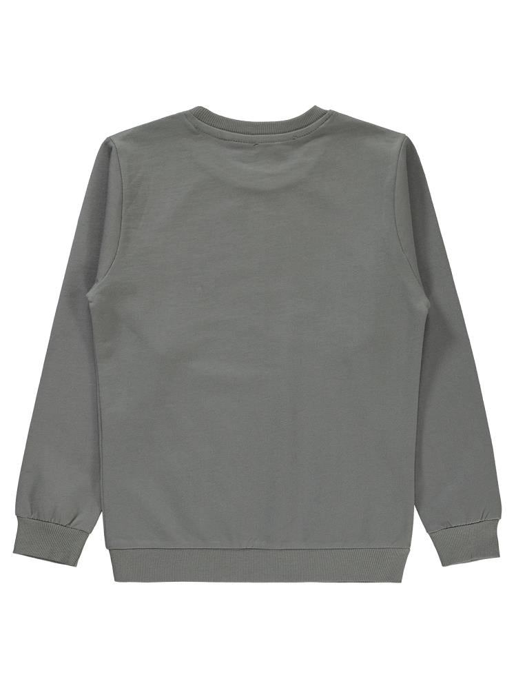 Superman Baskılı 10-13 Yaş Sweatshirt - Gri