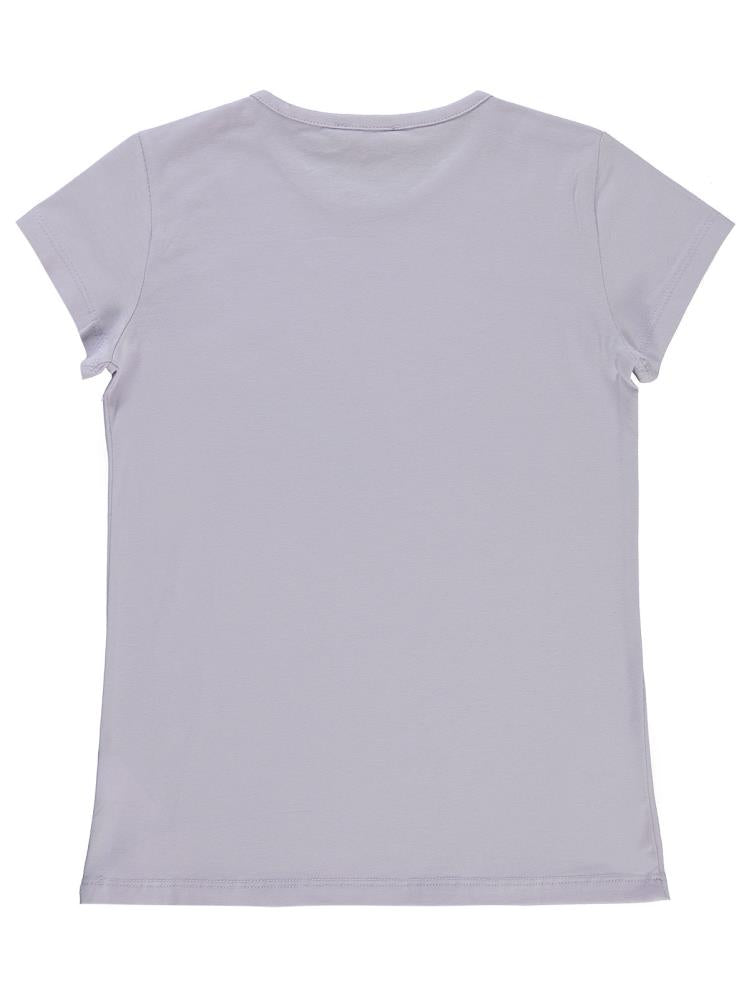 Civil Girls Kalp Love Baskılı 10-13 Yaş Tişört - Lila