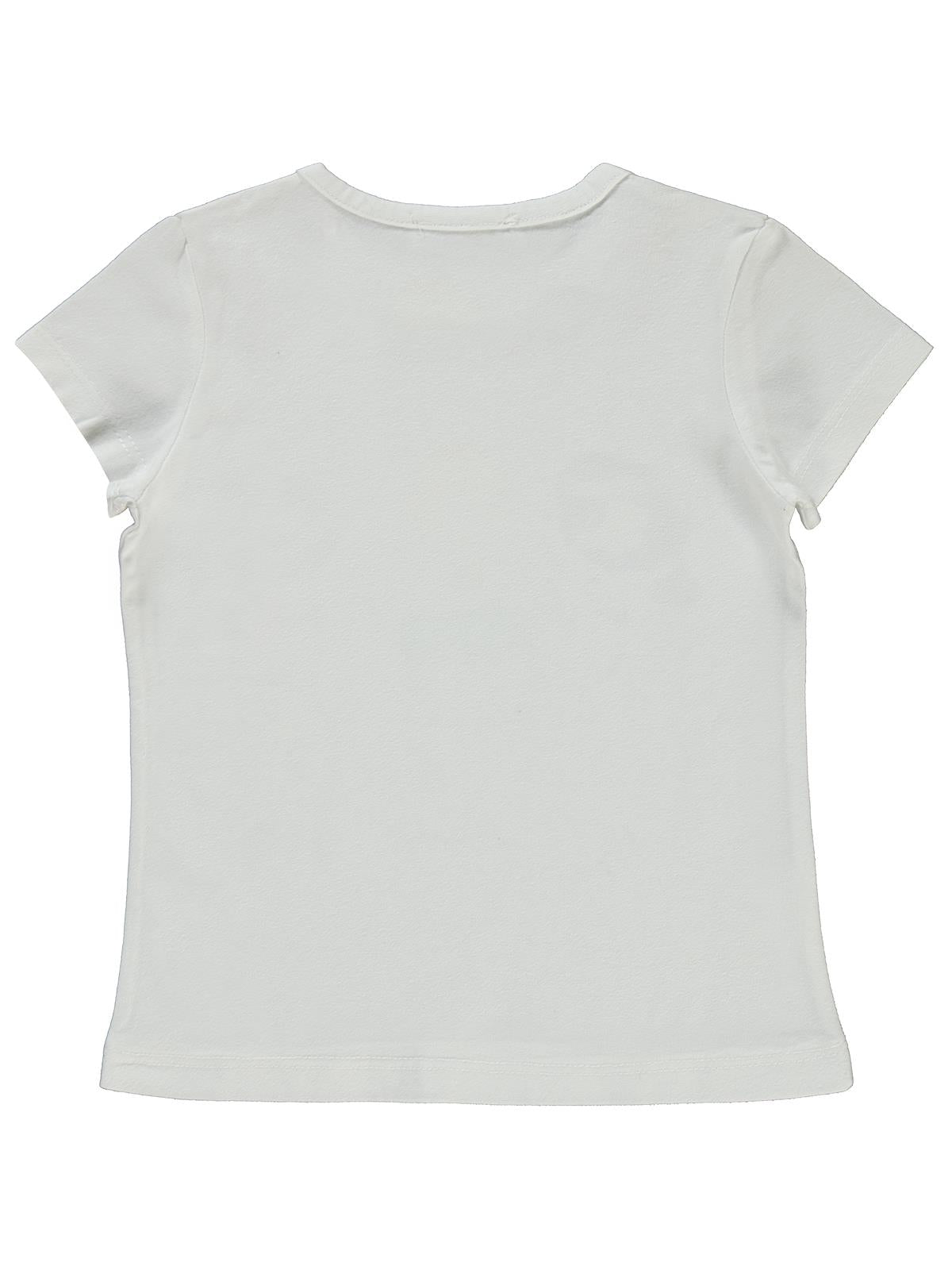 Civil Girls Balerin Baskılı 2-5 Yaş Tişört - Ekru