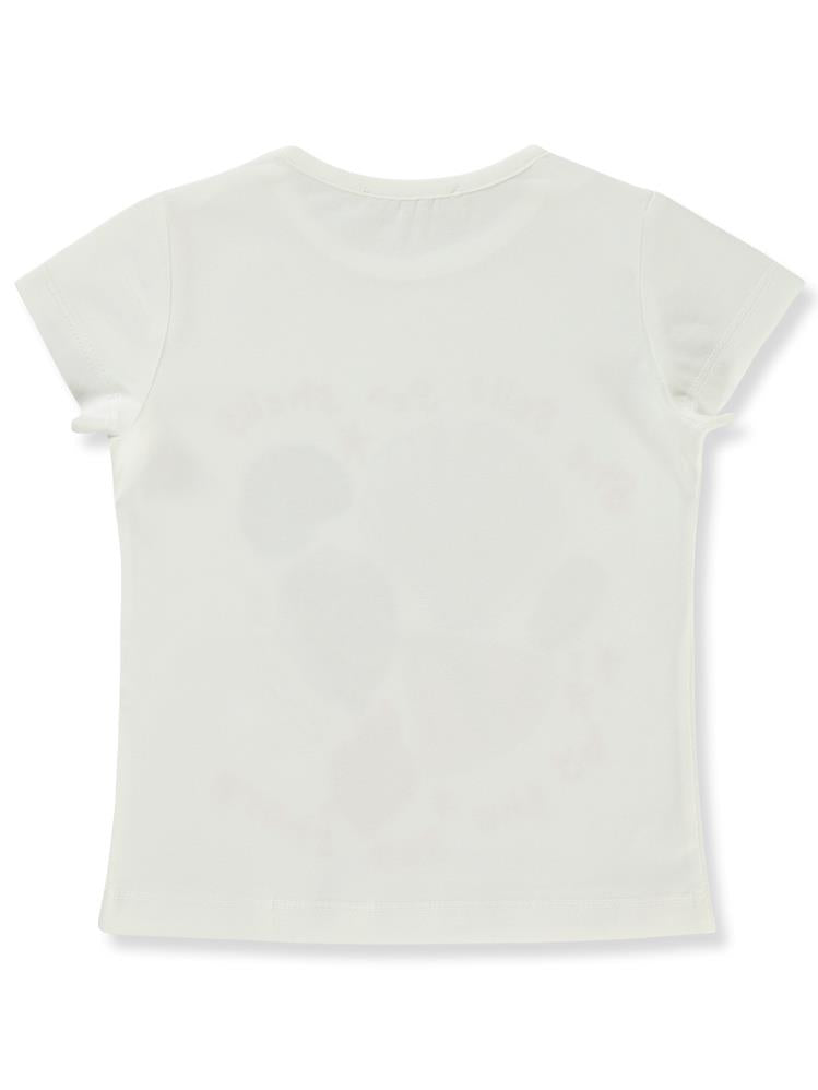 Civil Girls Deniz Kabuğu Baskılı 2-5 Yaş Tişört - Ekru