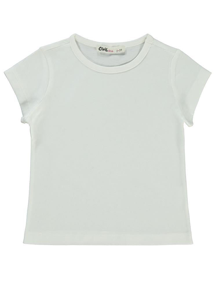 Civil Girls Basic 2-5 Yaş Tişört - Ekru