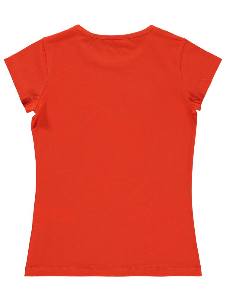 Civil Girls Beach Baskılı 10-13 Yaş Tişört - Turuncu
