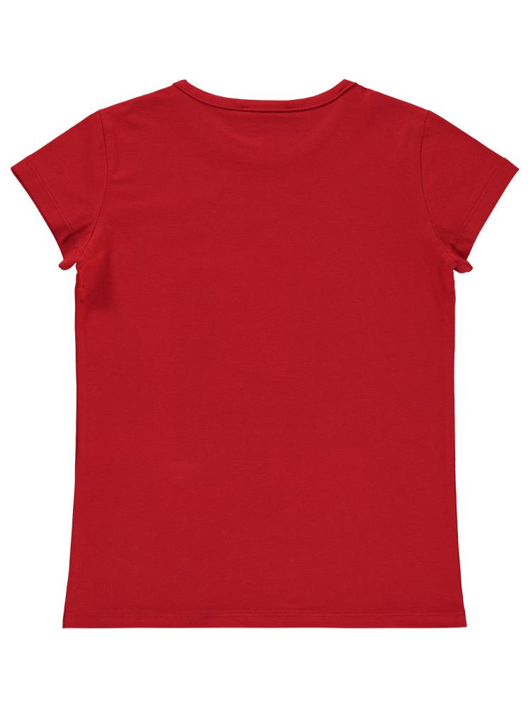 Civil Girls Çiçek Baskılı 10-13 Yaş Tişört - Kırmızı