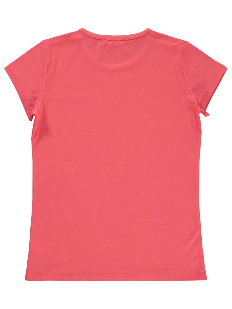 Civil Girls Kalp Love Baskılı 10-13 Yaş Tişört - Pembe