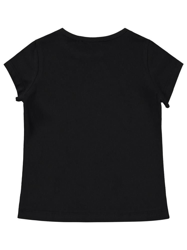 Civil Girls Şeker Baskılı 2-5 Yaş Tişört - Siyah
