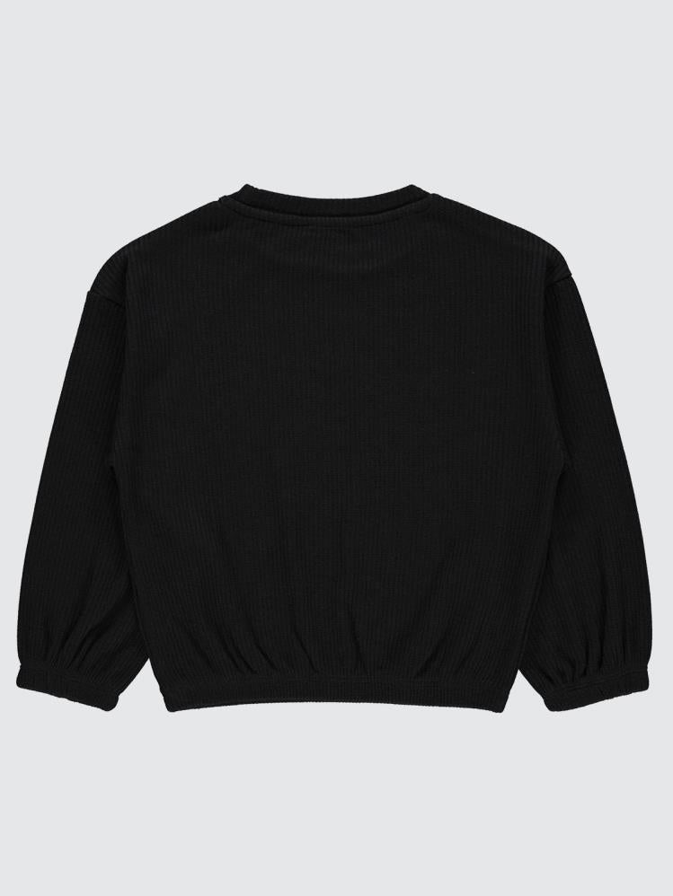Civil Girls Freedom Blou Baskılı 6-9 Yaş Sweatshirt - Siyah
