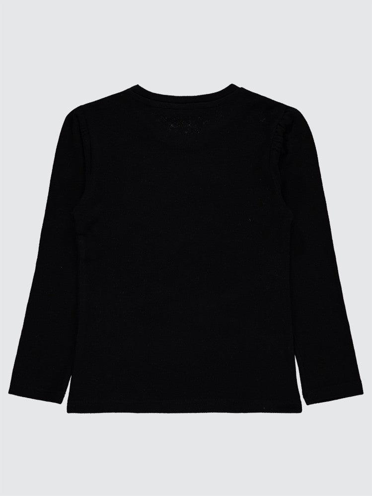 Civil Girls Stras Blouse 6-9 Yaş Sweatshirt - Siyah