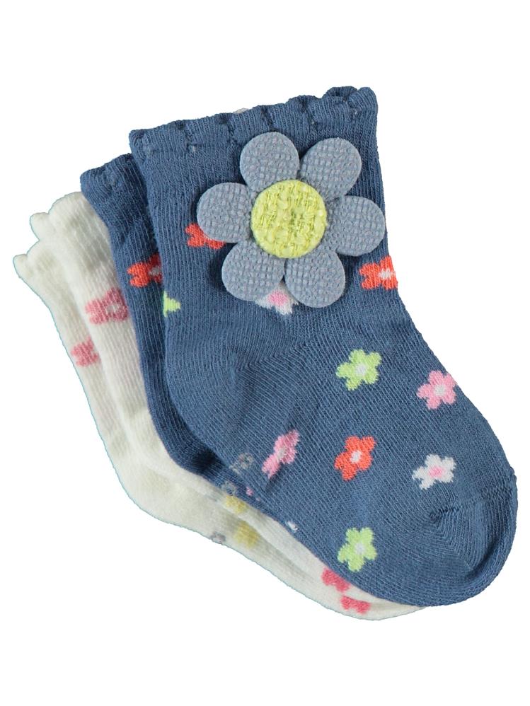 Civil Baby Çiçek Aksesuarlı 6-18 Ay 2'li Bebek Kız Çorap