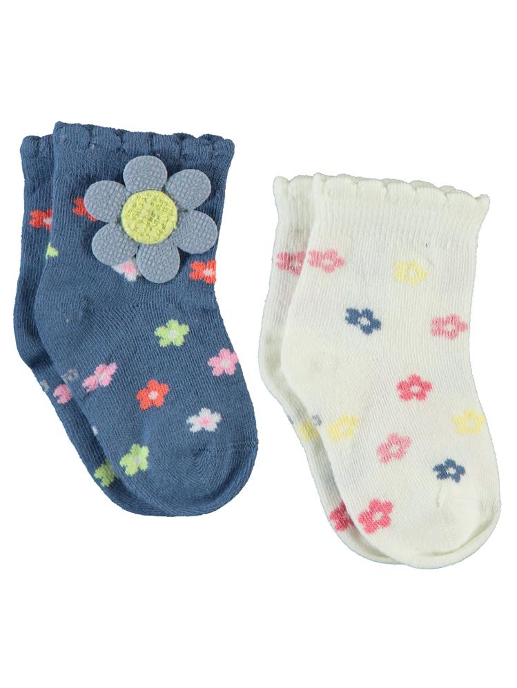 Civil Baby Çiçek Aksesuarlı 6-18 Ay 2'li Bebek Kız Çorap