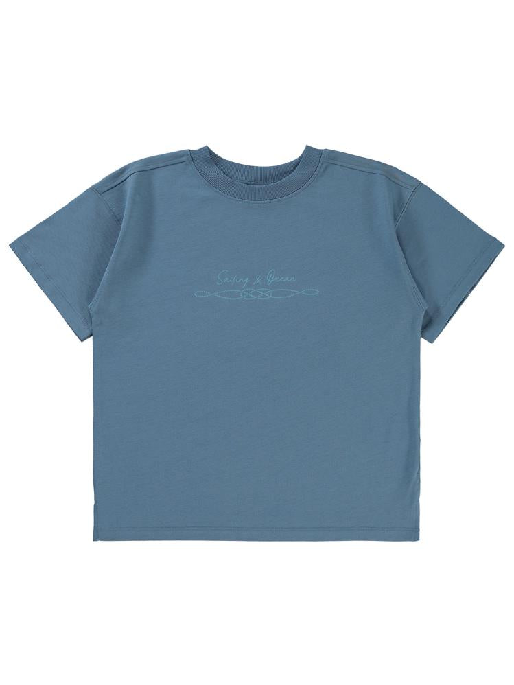 Civil Boys Sailing Baskılı Oversize 6-9 Yaş Tişört - Mavi