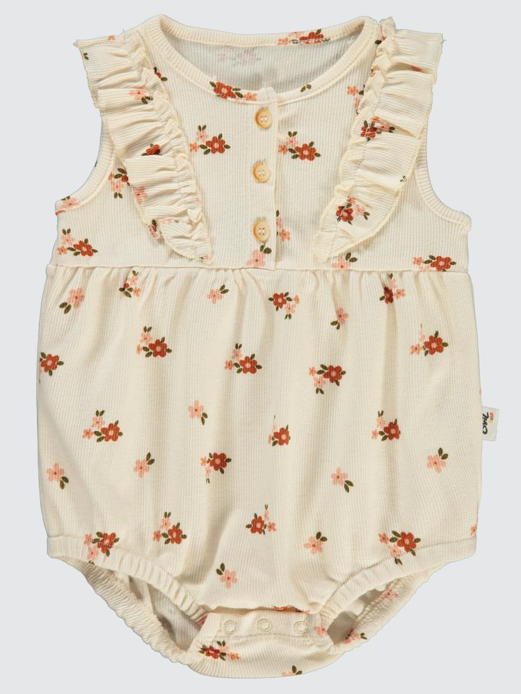 Civil Baby Mini Çiçek Empirme 6-18 Ay Tulum - Fil Dişi