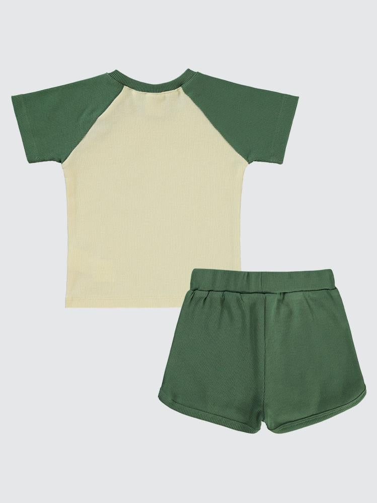 Civil Baby Yazı Baskılı 6-18 Ay Takım - Haki