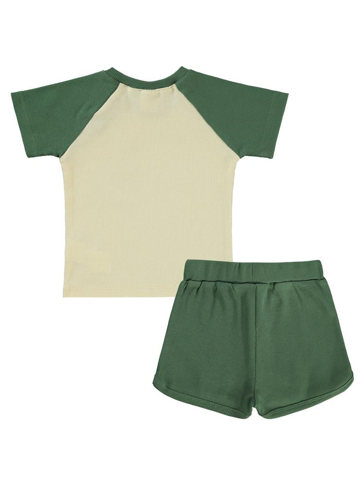 Civil Baby Yazı Baskılı 6-18 Ay Takım - Haki
