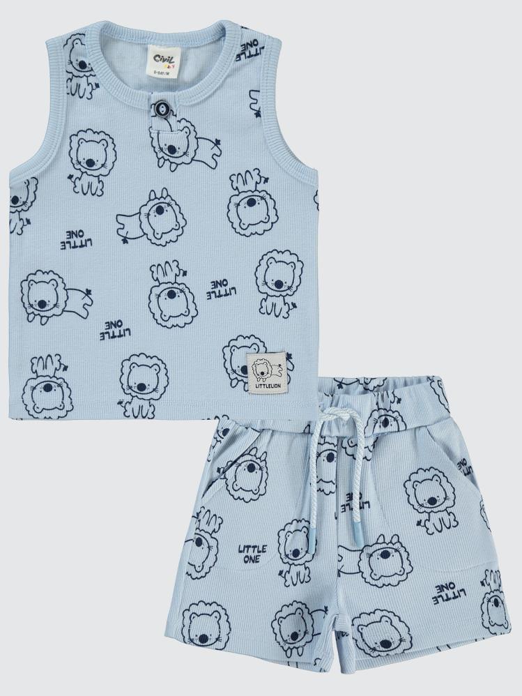 Civil Baby Aslan Empirmeli 6-18 Ay Takım - Mavi