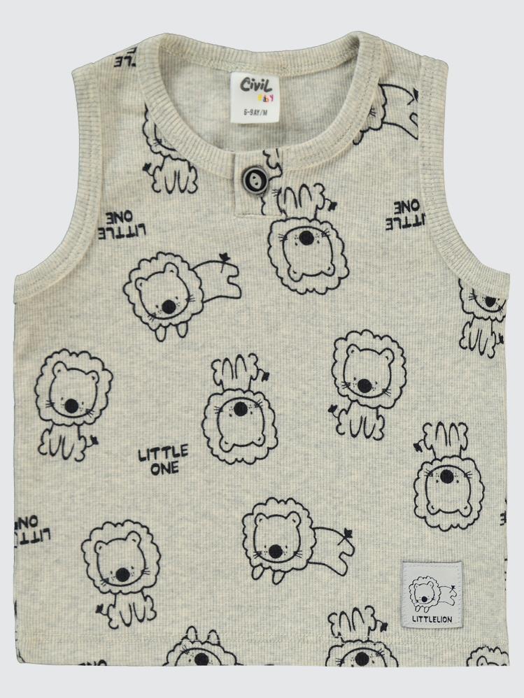 Civil Baby Aslan Empirmeli 6-18 Ay Takım - Gri