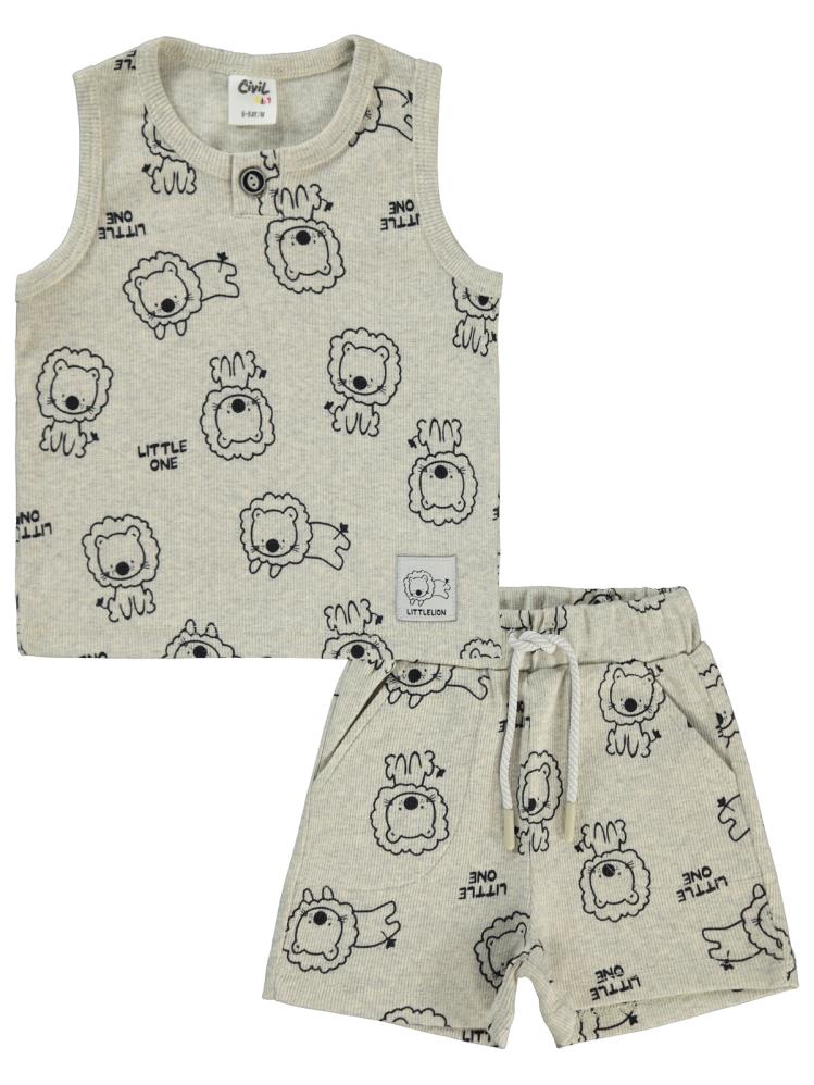Civil Baby Aslan Empirmeli 6-18 Ay Takım - Gri