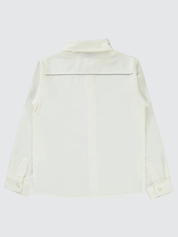 Pierre Cardin Patı Nakışlı 10-12 Yaş Gömlek - Ekru