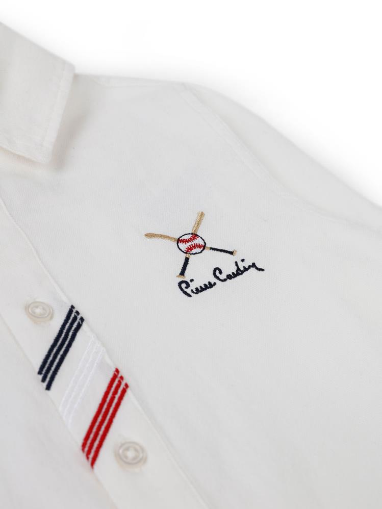 Pierre Cardin Patı Nakışlı 2-5 Yaş Gömlek - Ekru