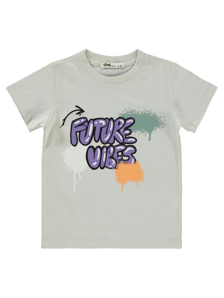 Civil Boys Future Vıbes Baskılı 2-5 Yaş Tişört - Gri
