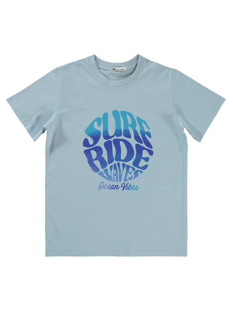 Civil Boys Surf Rıde Baskılı 10-13 Yaş Tişört - Mavi