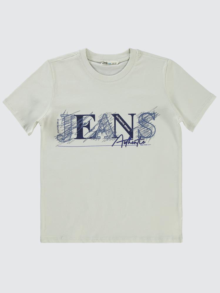 Civil Boys Jeans Baskılı 10-13 Yaş Tişört - Gri