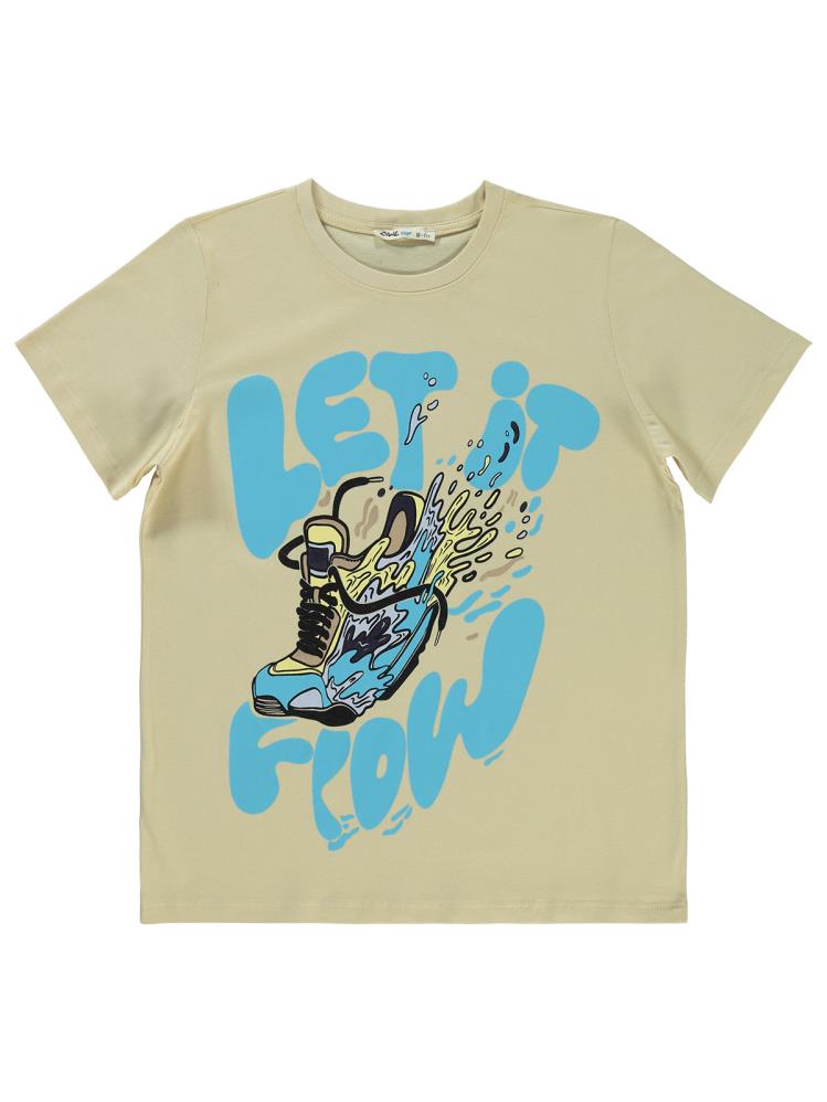 Civil Boys Let it Flow Baskılı 10-13 Yaş Tişört - Gri